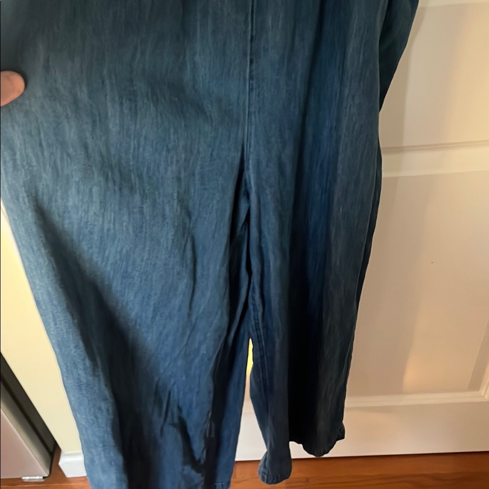 Blue Denim Sleeveless jumpsuit size large - Picture 2 of 6